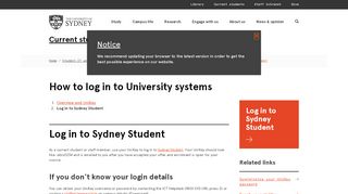 
                            9. Log in to Sydney Student - The University of Sydney