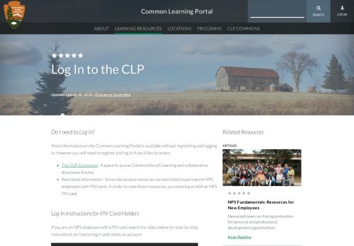 
                            9. Log In to the CLP - NPS: Common Learning Portal