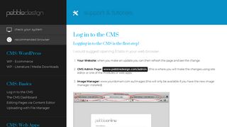 
                            12. Log in to the CMS - Pebble Design