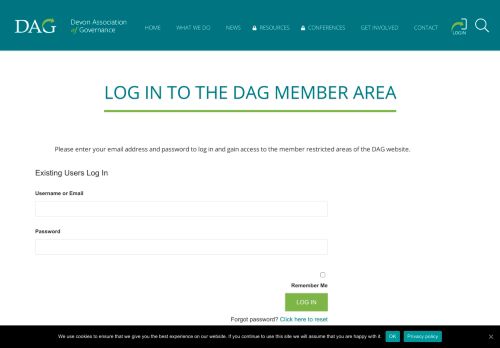 
                            10. Log in to the DAG Member Area - Devon Association of Governance