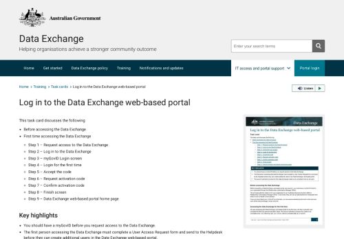 
                            2. Log in to the Data Exchange web-based portal | Data Exchange