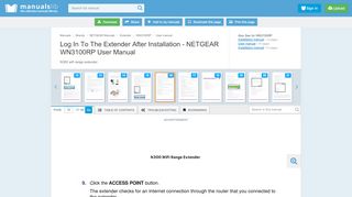 
                            10. Log In To The Extender After Installation - Netgear WN3100RP User ...