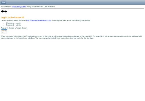 
                            10. Log in to the Instant UI - Aruba Networks