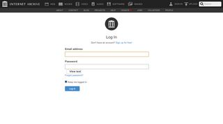 
                            7. Log in to the Internet Archive