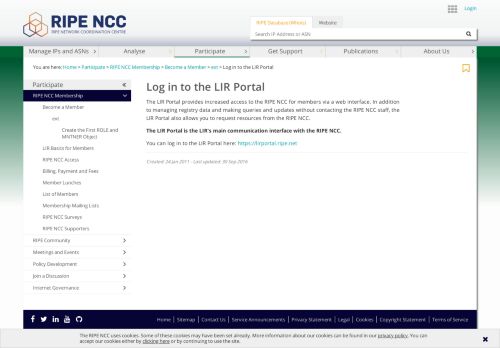 
                            7. Log in to the LIR Portal — RIPE Network Coordination Centre