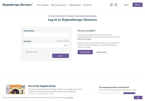 
                            11. Log in to the Members Area - Hypnotherapy Directory