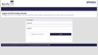 
                            3. Log in to the portal - SCIMS eVision - Keele University