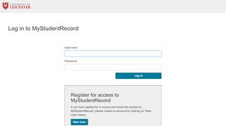 
                            6. Log in to the portal - University of Leicester