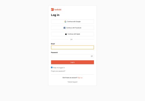 
                            1. Log in to Todoist