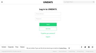 
                            1. Log in to UNiDAYS