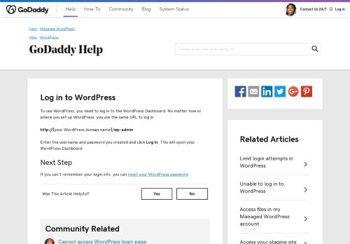 
                            9. Log in to WordPress | GoDaddy Help US