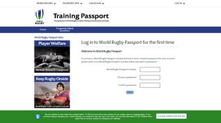 
                            3. Log in to World Rugby Passport for the first time