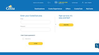 
                            7. Log in to your account | Costa Cruises