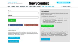 
                            1. Log in to your account | New Scientist