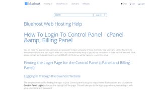 
                            1. Log in to Your Control Panel - Bluehost