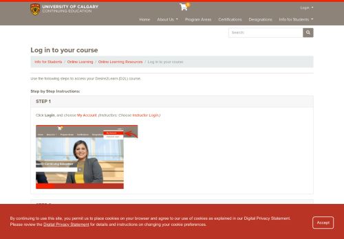 
                            3. Log in to your course | University of Calgary Continuing Education