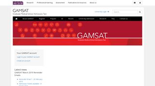 
                            3. Log in to your GAMSAT account here | Graduate Medical School ...