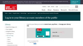 
                            3. Log in to your library account: members of the public - UWE Bristol ...