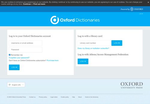
                            8. Log in to your Oxford Dictionaries account