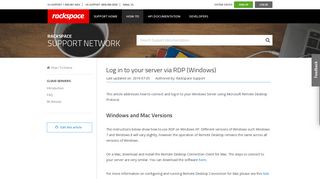 
                            6. Log in to your server via RDP (Windows) - Rackspace Support