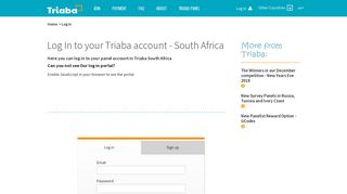 
                            11. Log In to your Triaba account - South Africa
