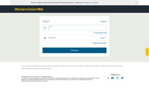 
                            2. Log in to your Western Union UK Profile