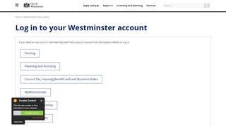 
                            12. Log in to your Westminster account | Westminster City Council