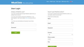 
                            1. Log in to your WhatClinic account (for users)