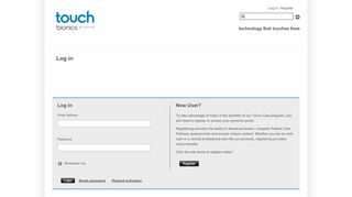 
                            2. Log in Touch Bionics