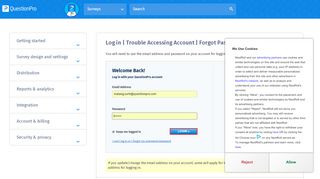 
                            1. Log in | Trouble Accessing Account | Forgot Password ... - QuestionPro