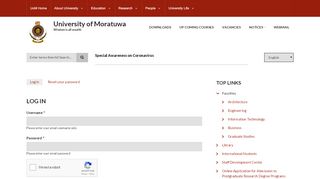 
                            2. Log in | University of Moratuwa