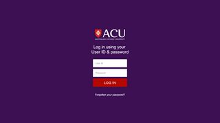 
                            2. Log in using your User ID & password - ACU