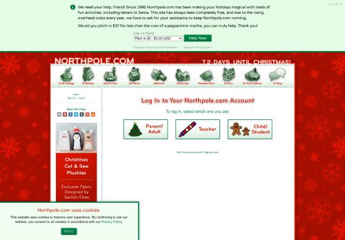 
                            6. Log In - Visit with Santa Claus at Christmas at the North Pole