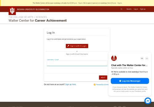 
                            8. Log In – Walter Center for Career Achievement – The College of Arts + ...