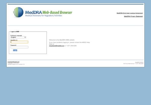 
                            6. Log In | WBB | MedDRA MSSO