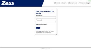 
                            1. Log in - Web orders - Zeus Packaging
