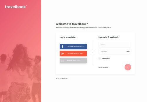 
                            5. Log In - Welcome to Travelbook™