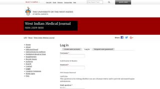 
                            8. Log in | West Indian Medical Journal