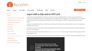 
                            6. Log in with a chip card or NFC unit By- & Pendlercyklen - Bycyklen