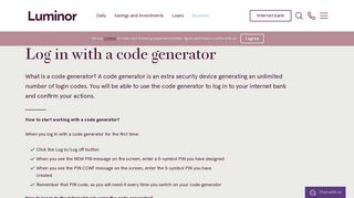 
                            2. Log in with a code generator | Luminor