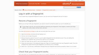 
                            1. Log in with a fingerprint - Ubuntu Documentation