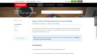 
                            1. Log in with an SSH private key on Linux and Mac - Rackspace Support