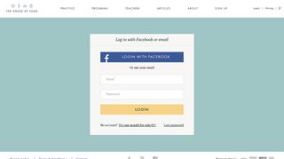 
                            13. Log in with Facebook or email | The House of Yoga
