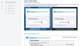 
                            9. Log in with Feide - Knowledge Base - Inspera