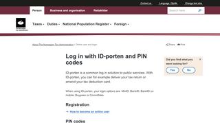 
                            3. Log in with ID-porten and PIN codes - The Norwegian ... - Skatteetaten