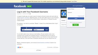 
                            5. Log In with Your Facebook Username | Facebook