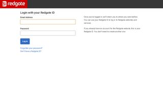 
                            1. Log in with your Redgate ID