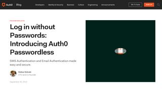 
                            10. Log in without Passwords: Introducing Auth0 Passwordless