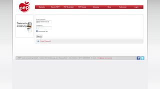 
                            4. Log-in - www.pep-netservice.de - PEP food consulting GmbH