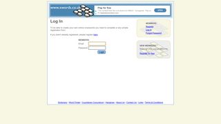 
                            12. Log In - xwords.co.uk - play and create online crosswords